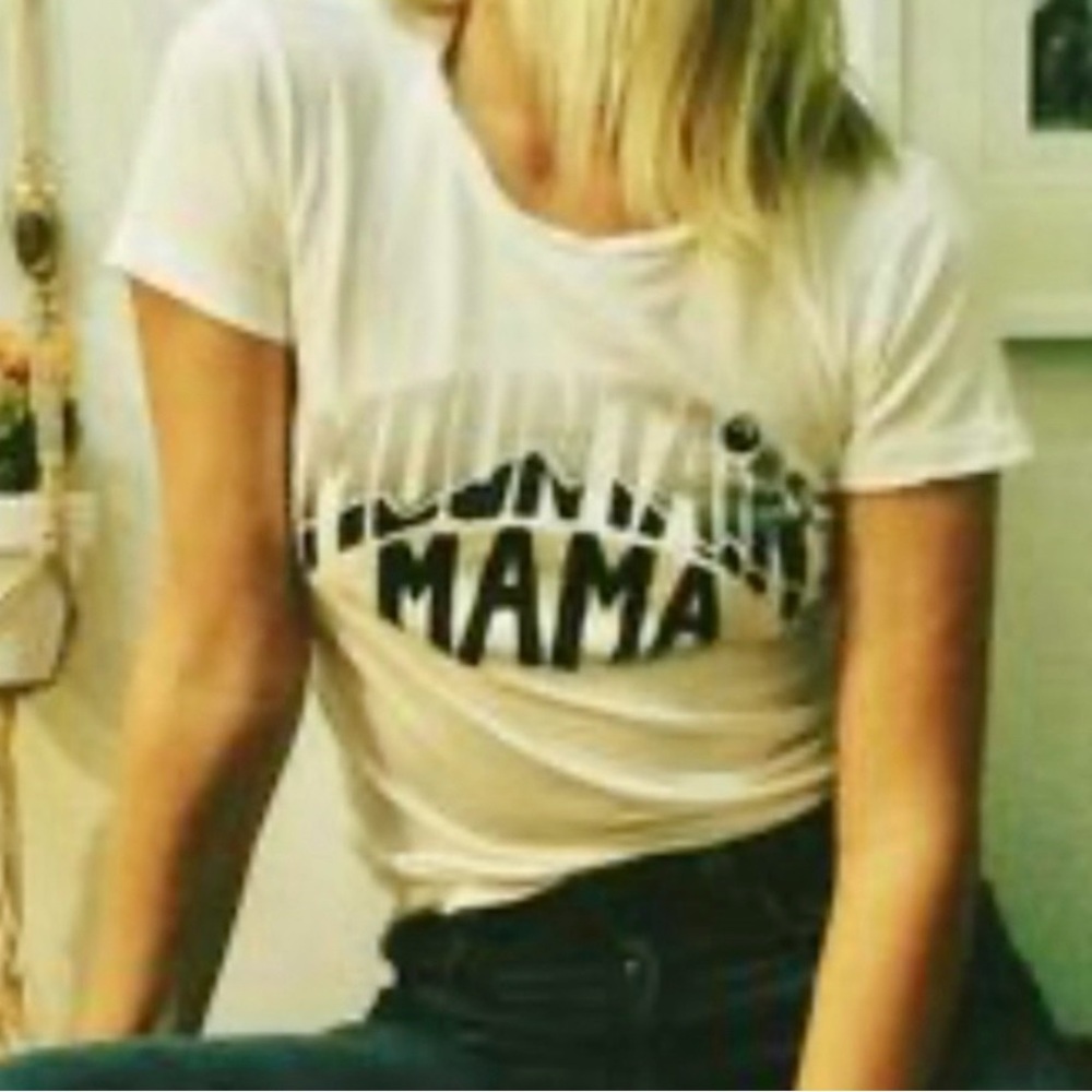 Mountain Mama White Fitted Short Sleeve Tee Bandit Brand M